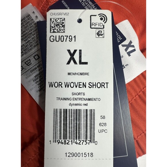 Reebok Men's Standard Workout Ready‎ Training Woven Shorts Dinámico Red Size XL - Picture 9 of 9